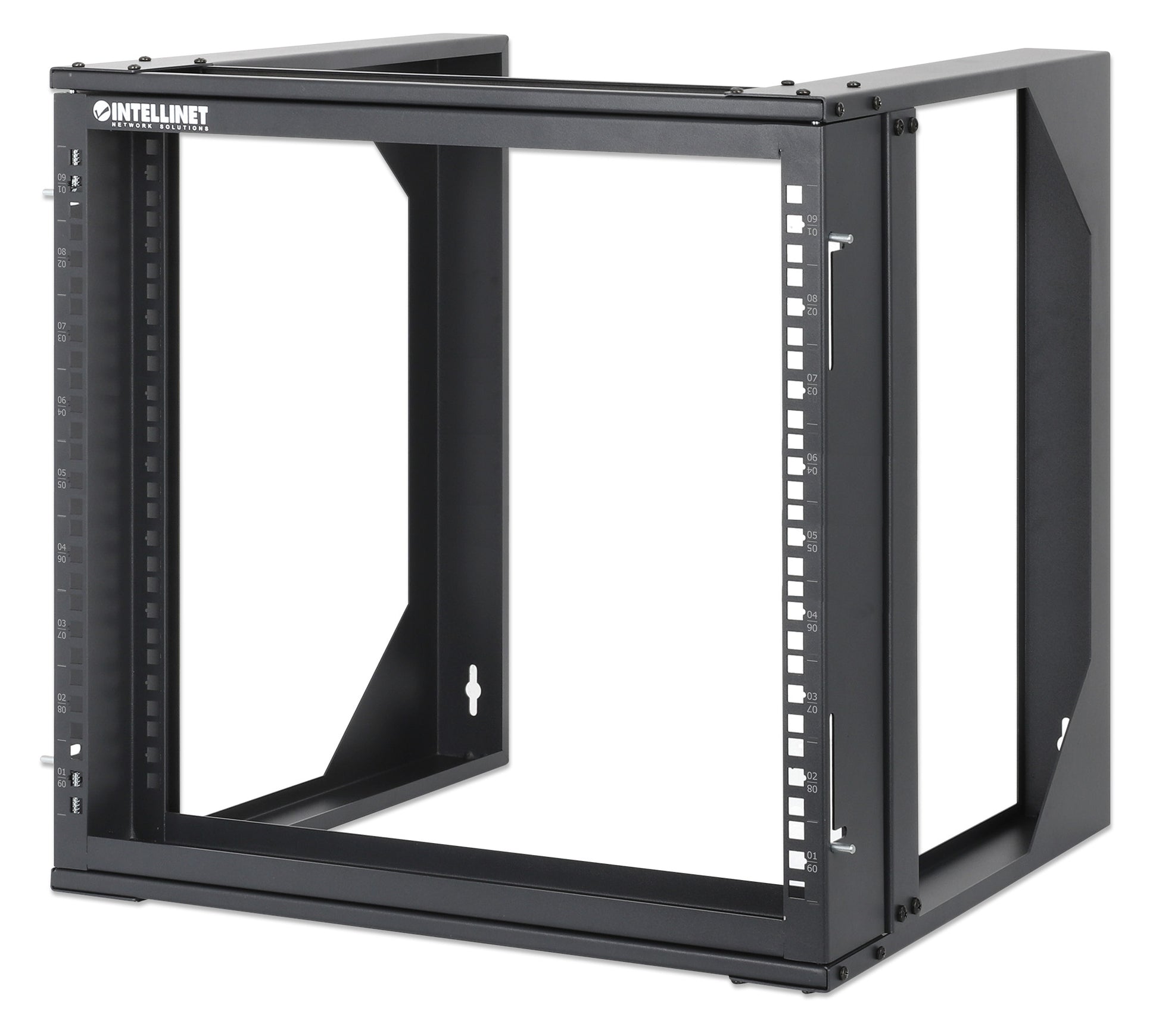 19" Wall Mount 2-Post Open Frame Network Rack, 9U Image 1