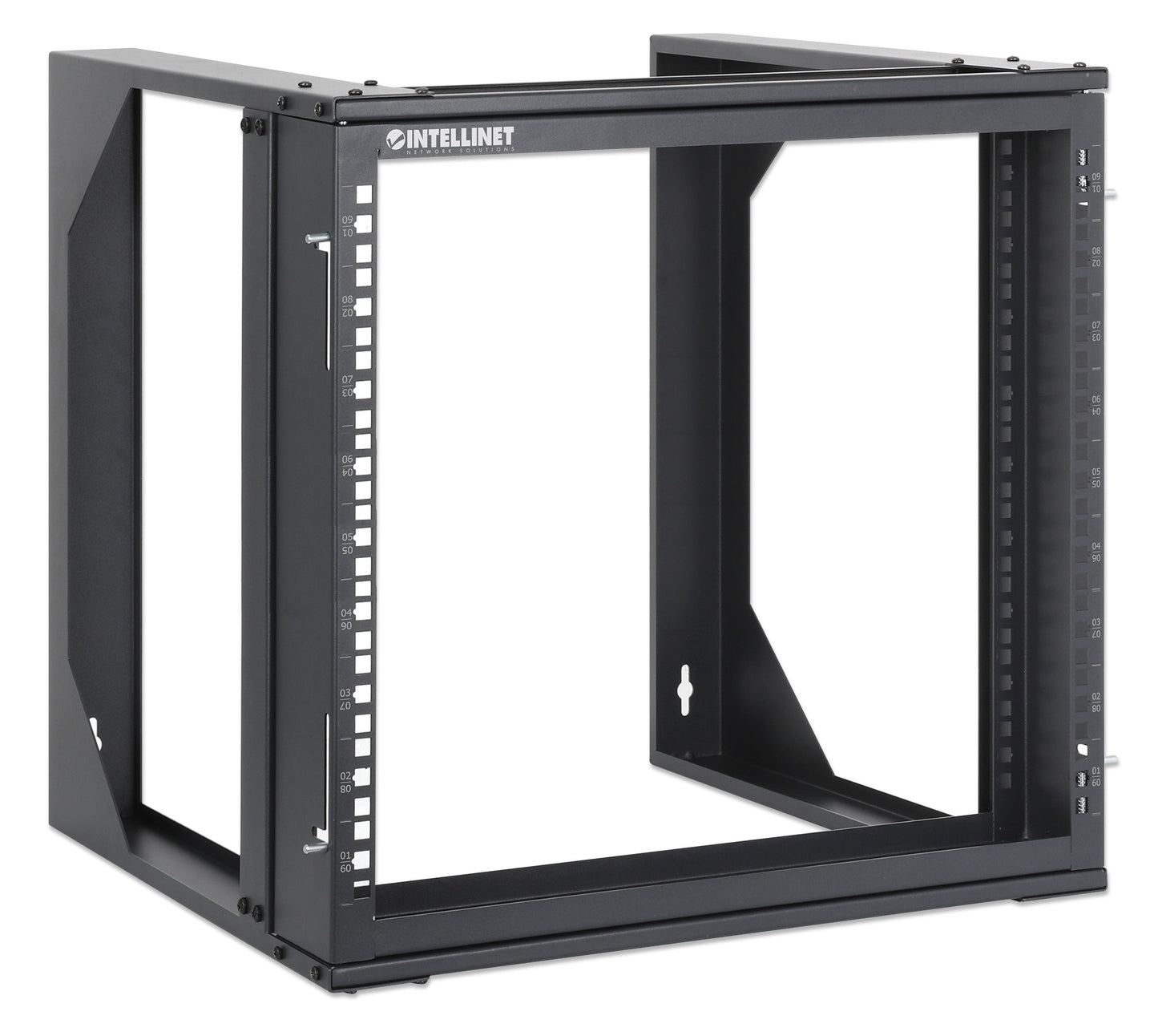 19" Wall Mount 2-Post Open Frame Network Rack, 9U Image 2