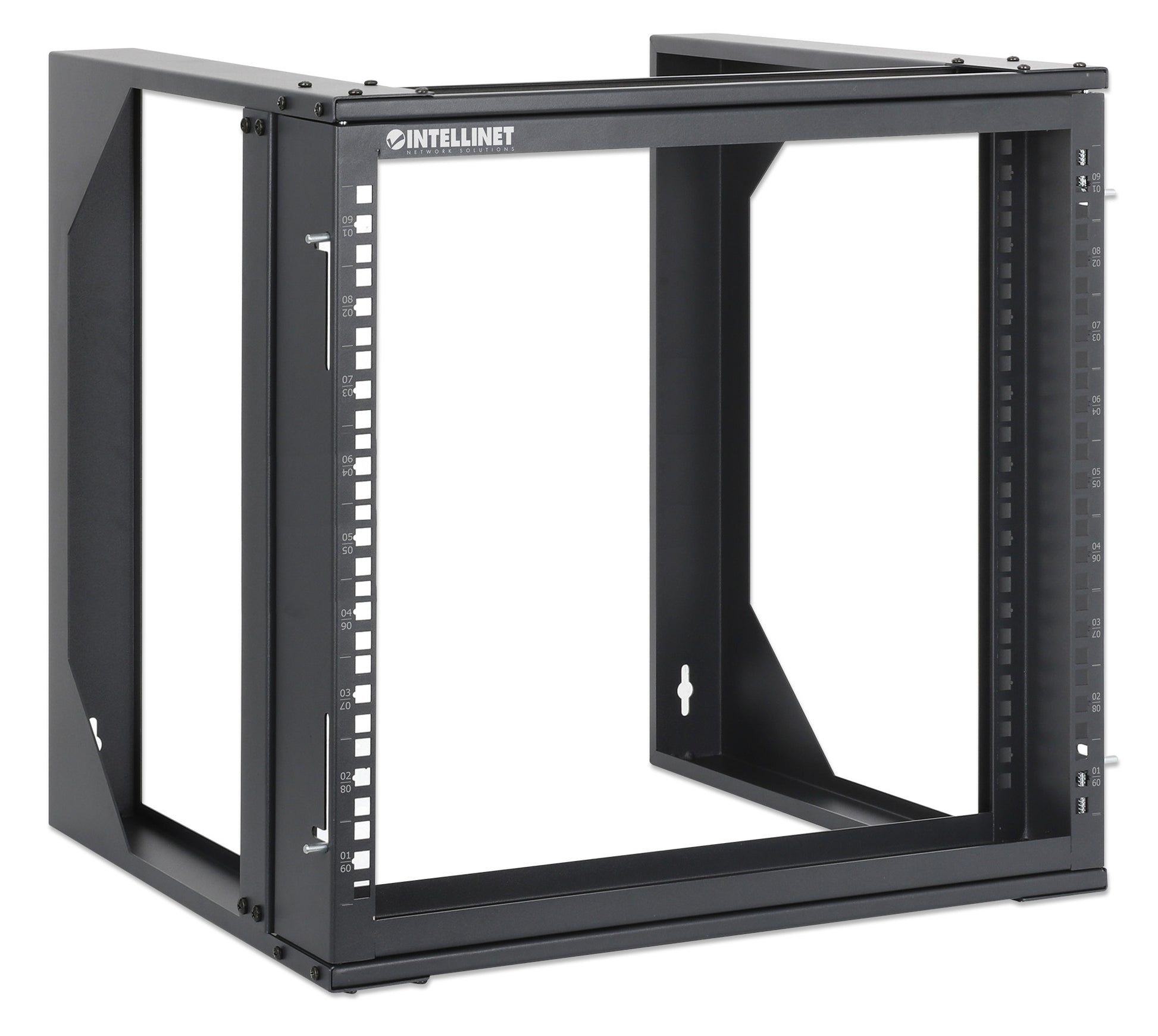 19" Wall Mount 2-Post Open Frame Network Rack, 9U Image 2
