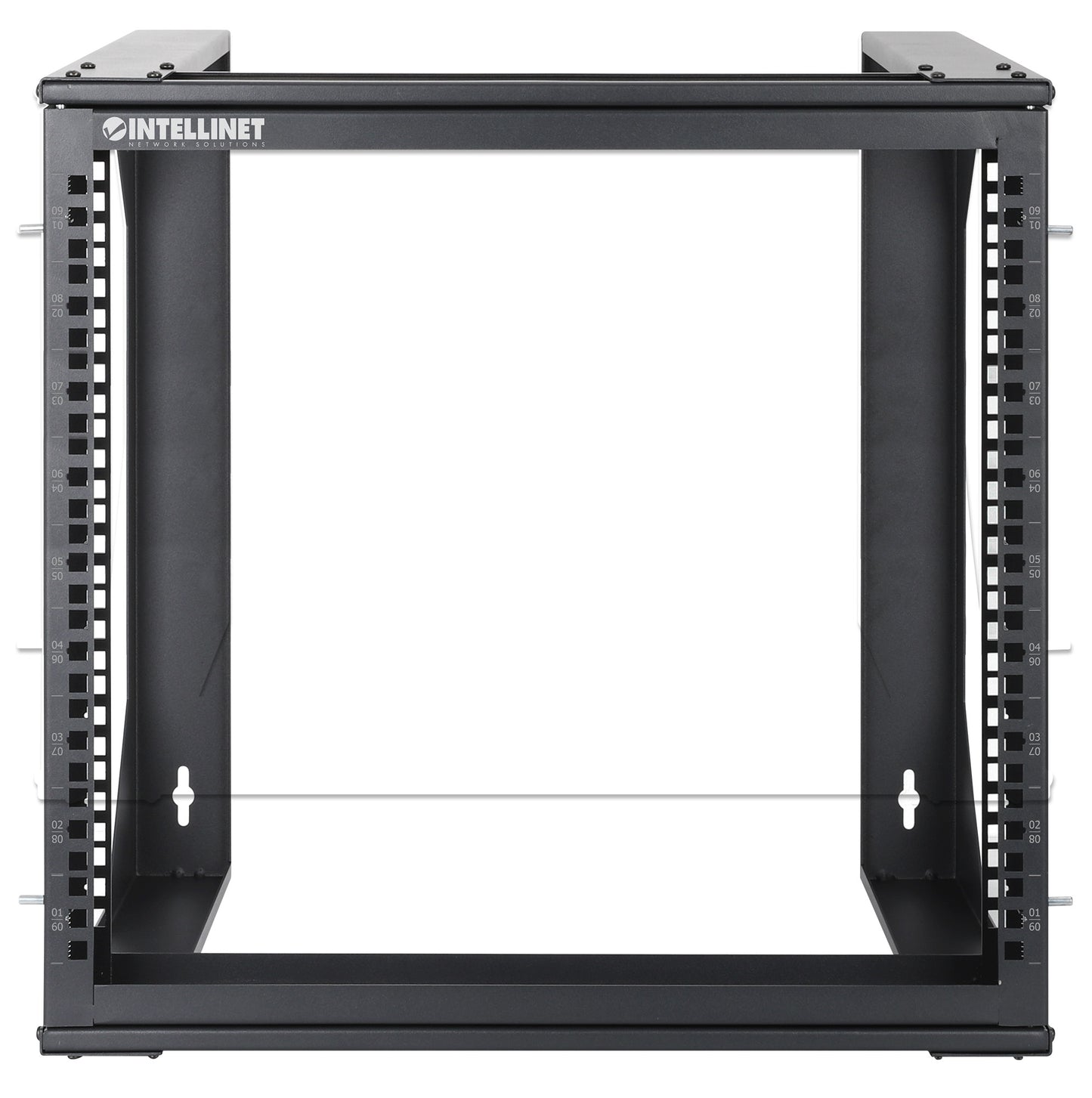 19" Wall Mount 2-Post Open Frame Network Rack, 9U Image 3