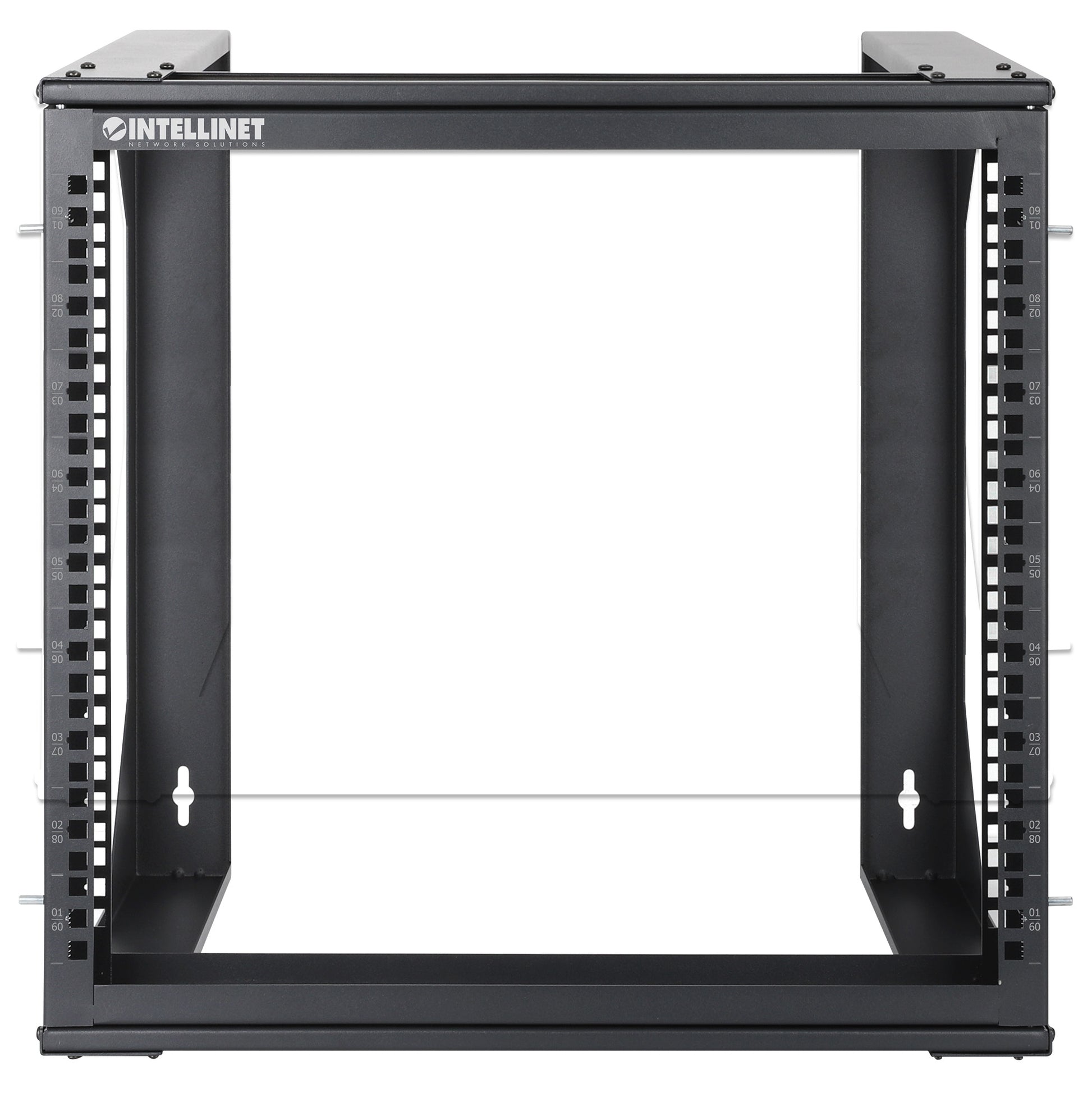 19" Wall Mount 2-Post Open Frame Network Rack, 9U Image 3