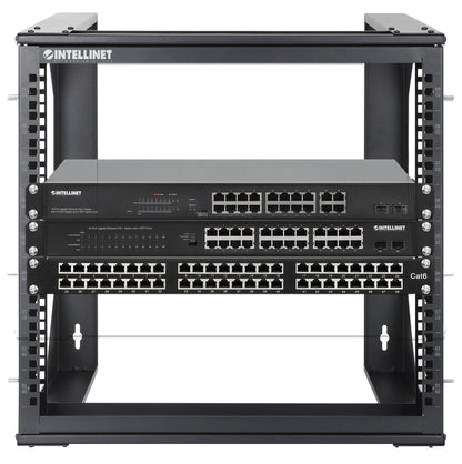 19" Wall Mount 2-Post Open Frame Network Rack, 9U Image 7