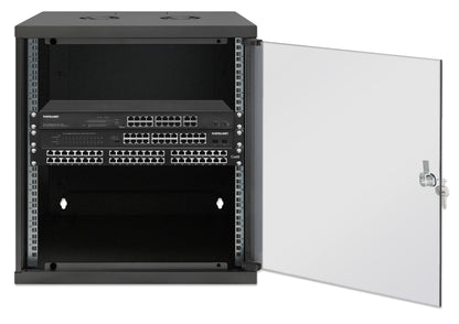 12U 19" Wall Mount Network Cabinet, Basic Line, 400 mm Depth, Black Image 4