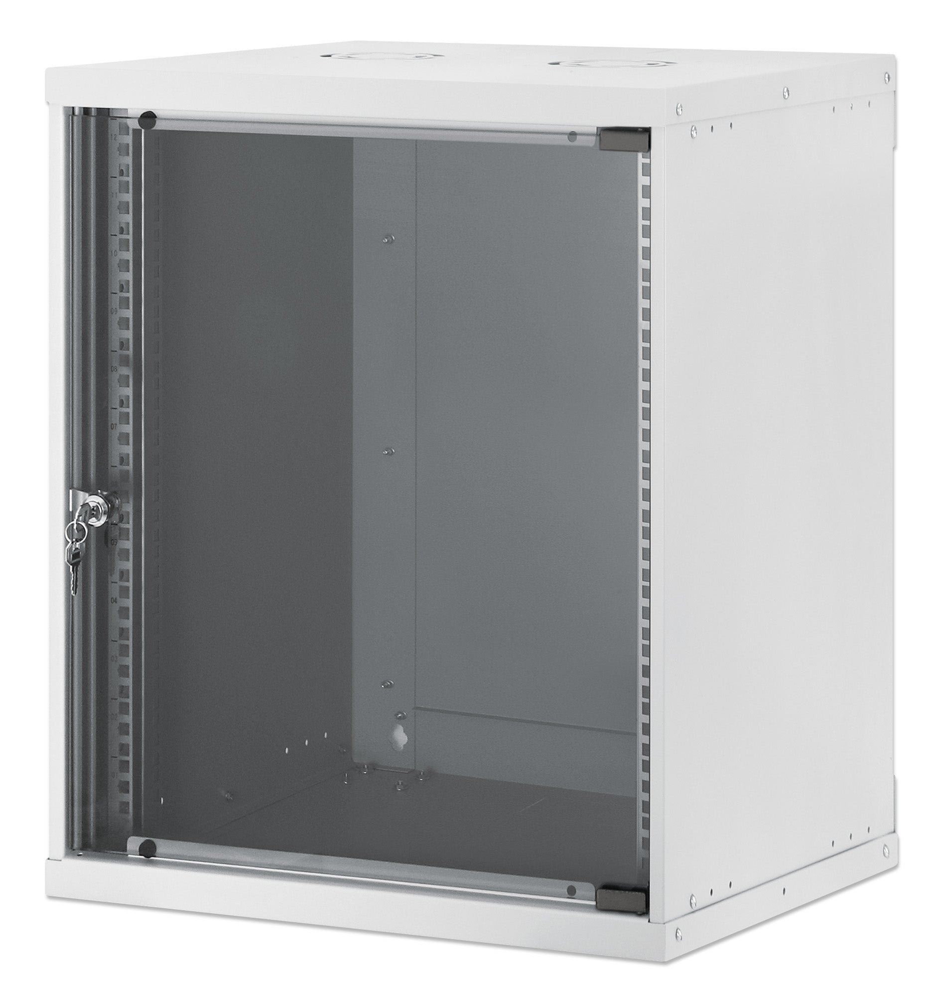 12U 19" Wall Mount Network Cabinet, Basic Line, 400 mm Depth, Gray Image 1