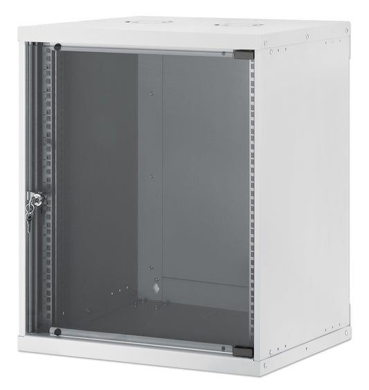 12U 19" Wall Mount Network Cabinet, Basic Line, 400 mm Depth, Gray Image 1