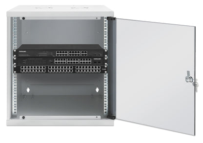 12U 19" Wall Mount Network Cabinet, Basic Line, 400 mm Depth, Gray Image 4