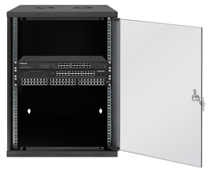 15U 19" Wall Mount Network Cabinet, Basic Line, 400 mm Depth, Black Image 4