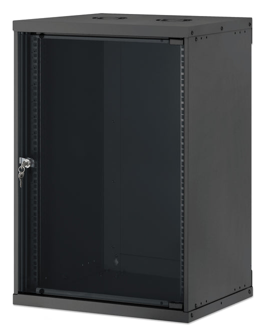 15U 19" Wall Mount Network Cabinet, Basic Line, 400 mm Depth, Black Image 1