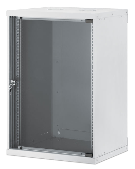 15U 19" Wall Mount Network Cabinet, Basic Line, 400 mm Depth, Gray Image 1