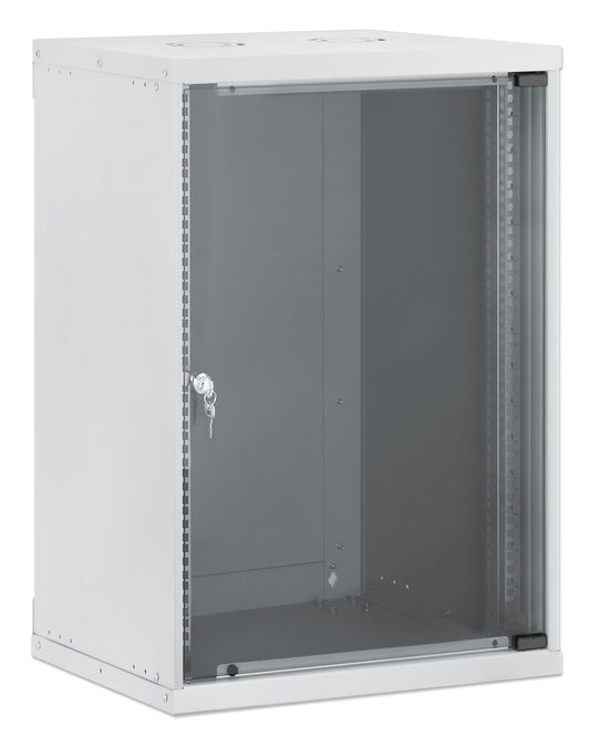 15U 19" Wall Mount Network Cabinet, Basic Line, 400 mm Depth, Gray Image 2