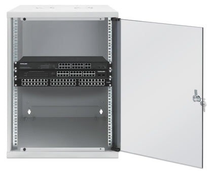 15U 19" Wall Mount Network Cabinet, Basic Line, 400 mm Depth, Gray Image 4