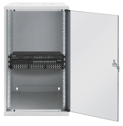 20U 19" Wall Mount Network Cabinet, Basic Line, 400 mm Depth, Gray Image 4