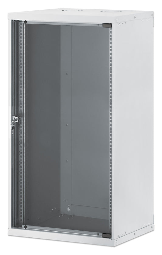 20U 19" Wall Mount Network Cabinet, Basic Line, 400 mm Depth, Gray Image 1