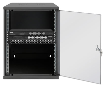 15U 19" Wall Mount Network Cabinet, Basic Line, 560 mm Depth, Black Image 4