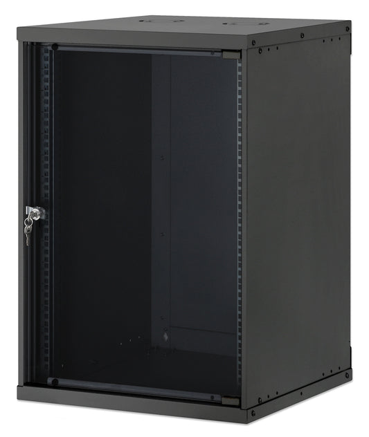 15U 19" Wall Mount Network Cabinet, Basic Line, 560 mm Depth, Black Image 1