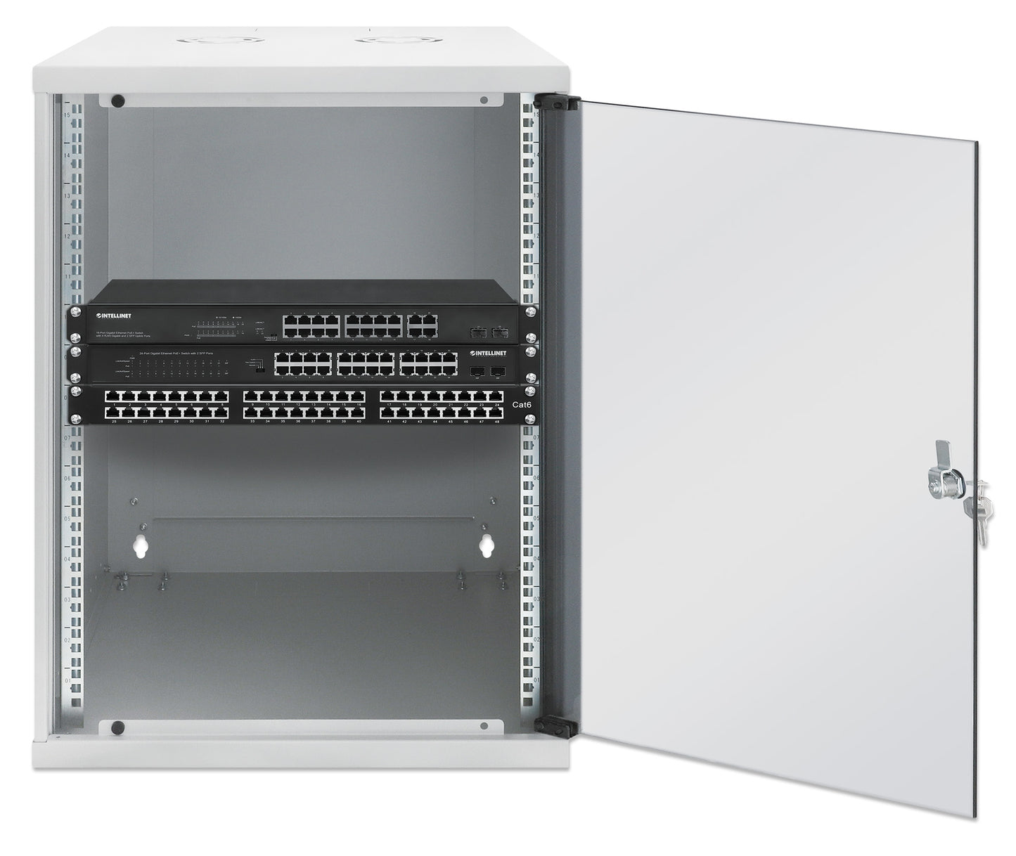 15U 19" Wall Mount Network Cabinet, Basic Line, 560 mm Depth, Gray Image 4