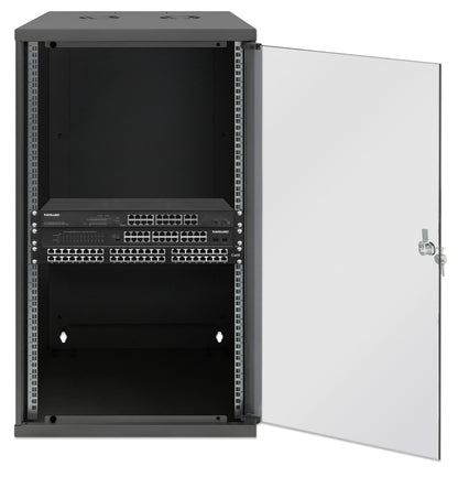 20U 19" Wall Mount Network Cabinet, Basic Line, 560 mm Depth, Black Image 4