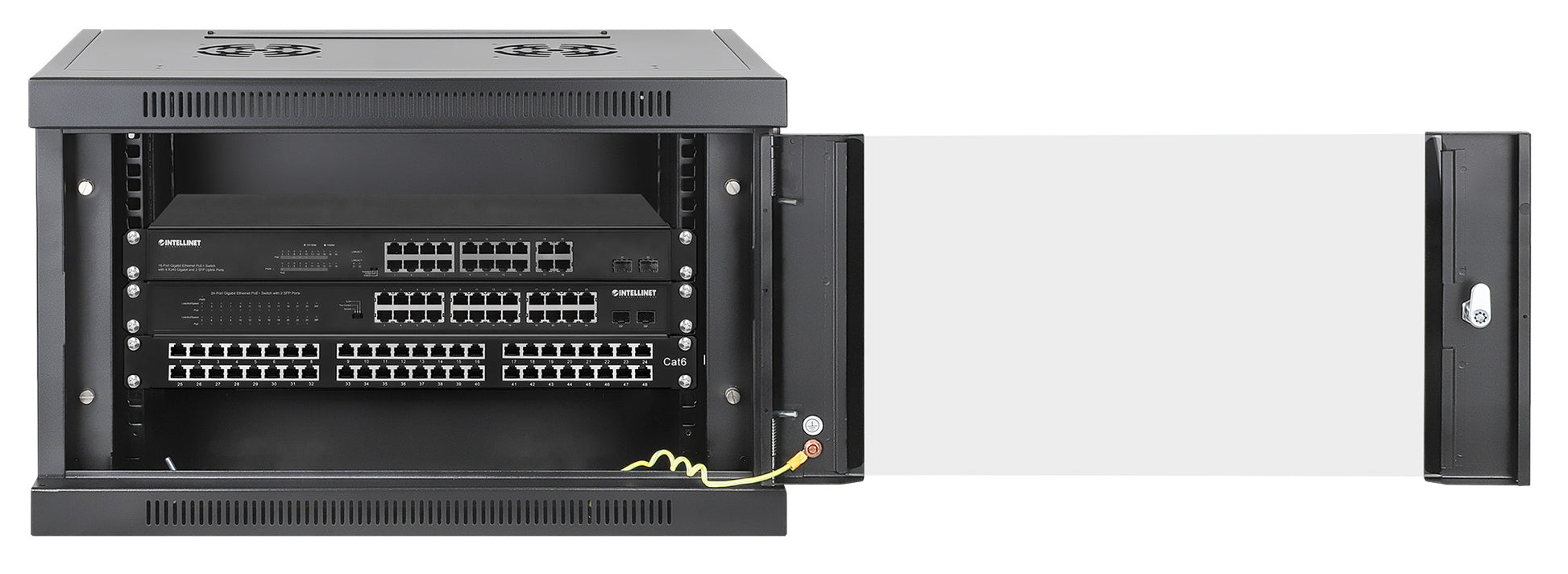 6U 19" Toolless Wall Mount Network Cabinet, 450 mm Depth, Black Image 4