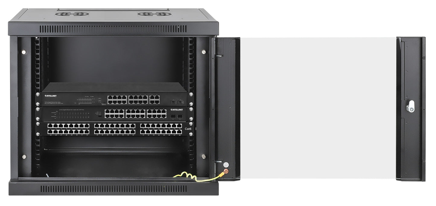9U 19" Toolless Wall Mount Network Cabinet, 450 mm Depth, Black Image 4