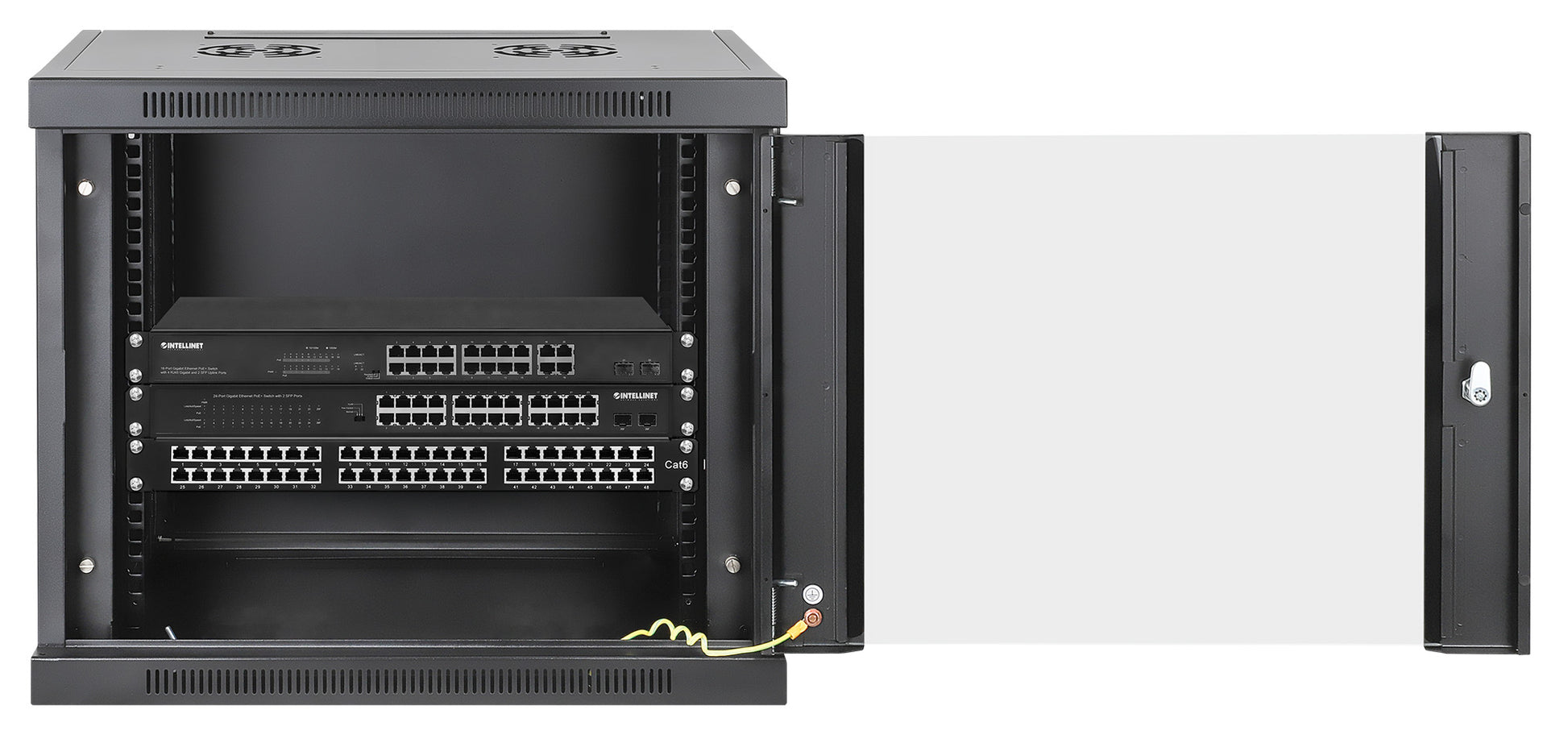 9U 19" Toolless Wall Mount Network Cabinet, 450 mm Depth, Black Image 4
