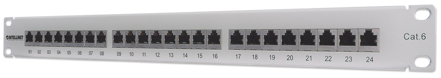 Cat6 Shielded 24-Port Patch Panel, 1U Image 1