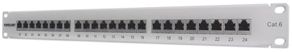 Cat6 Shielded 24-Port Patch Panel, 1U Image 1