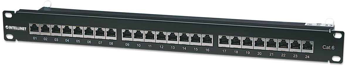 Cat6 Shielded 24-Port Patch Panel, 1U Image 1