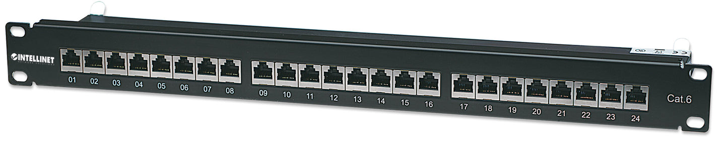 Cat6 Shielded 24-Port Patch Panel, 1U Image 1
