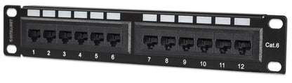 10" Cat6 12-Port Patch Panel, 1U Image 1