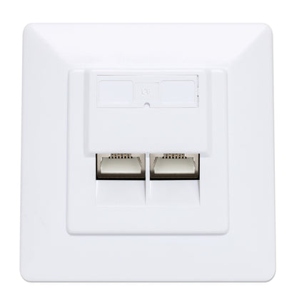 2-Port Cat6 10G Shielded RJ45 Wall Plate Image 3