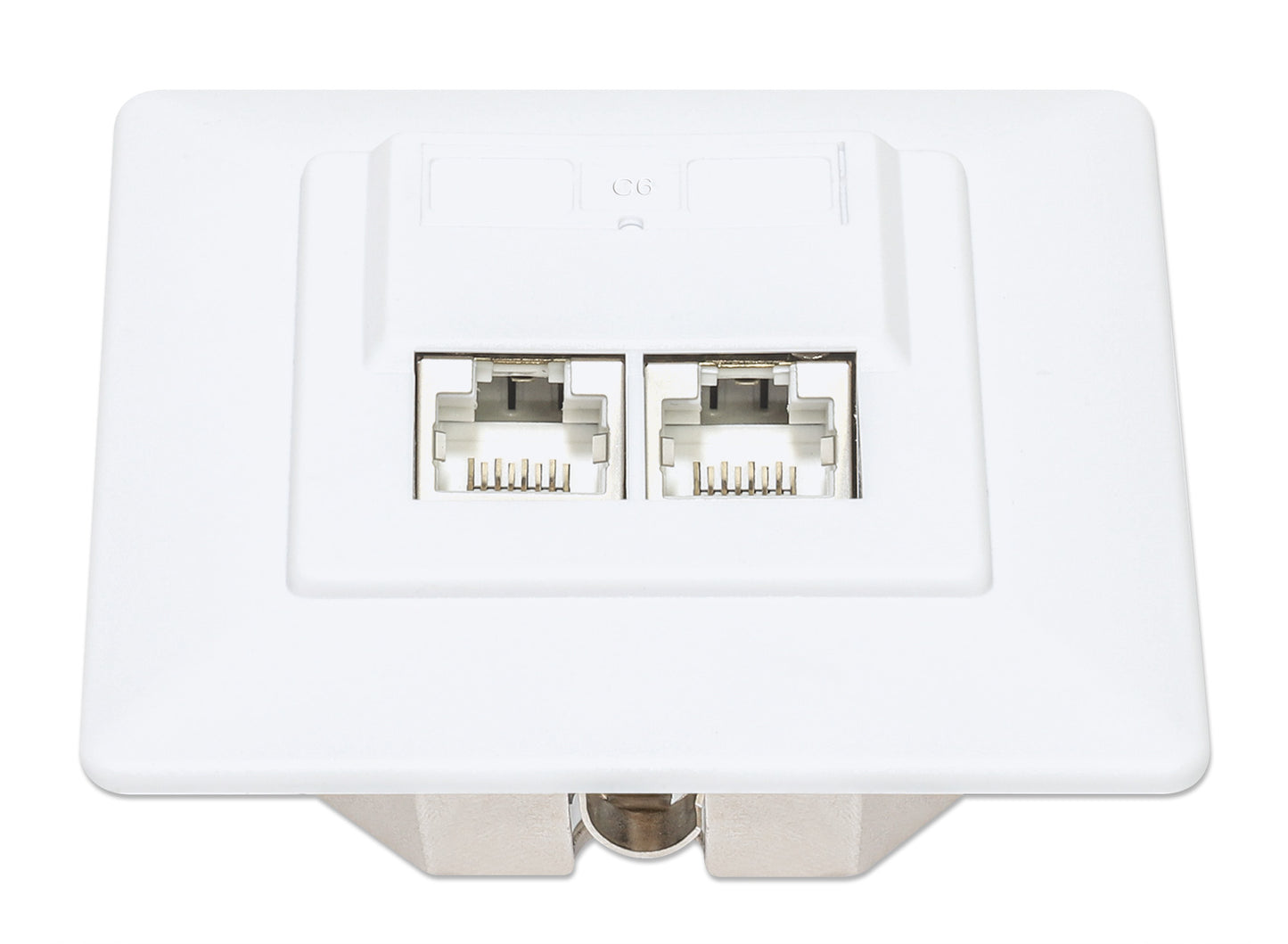 2-Port Cat6 10G Shielded RJ45 Wall Plate Image 4