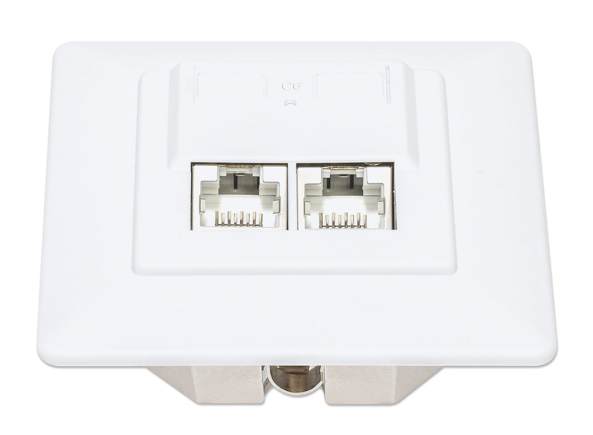 2-Port Cat6 10G Shielded RJ45 Wall Plate Image 4