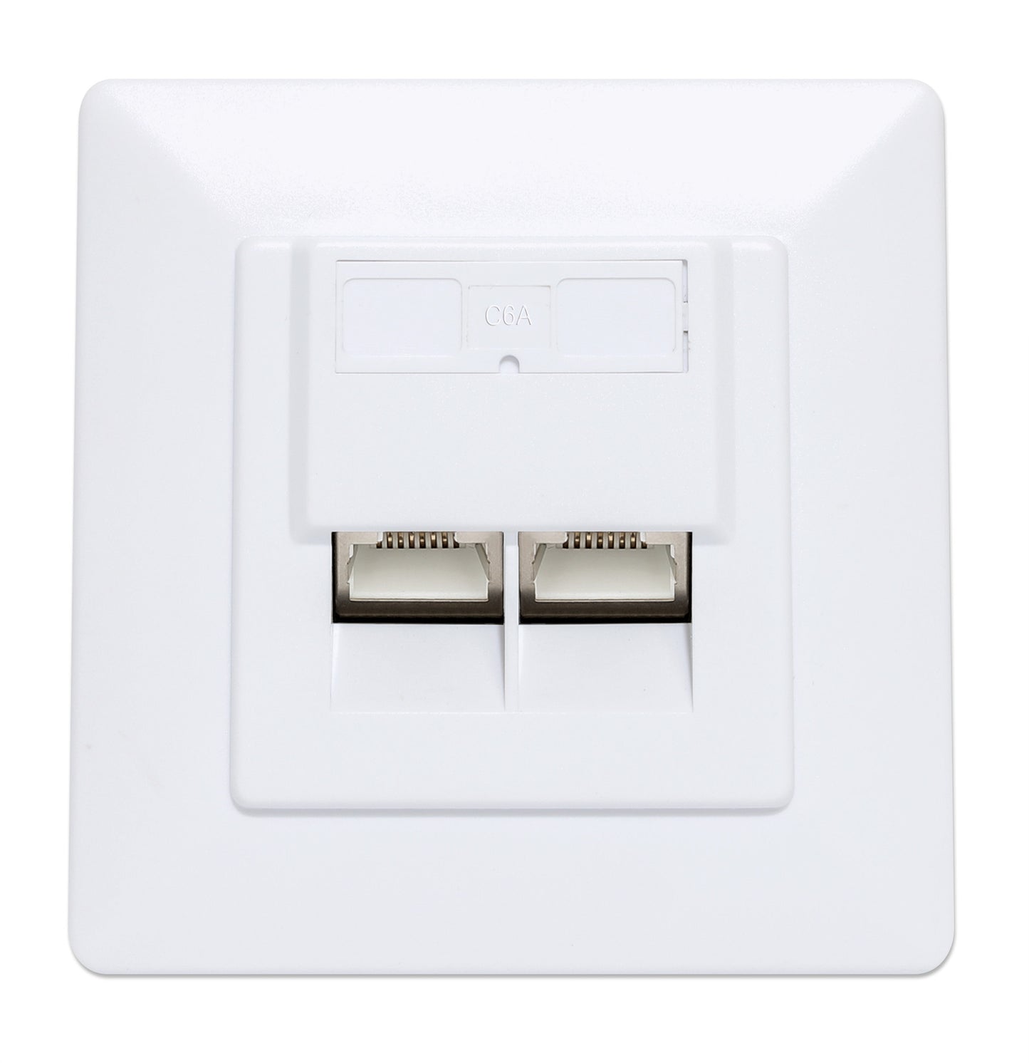 2-Port Cat6a 10G Shielded RJ45 Wall Plate Image 3