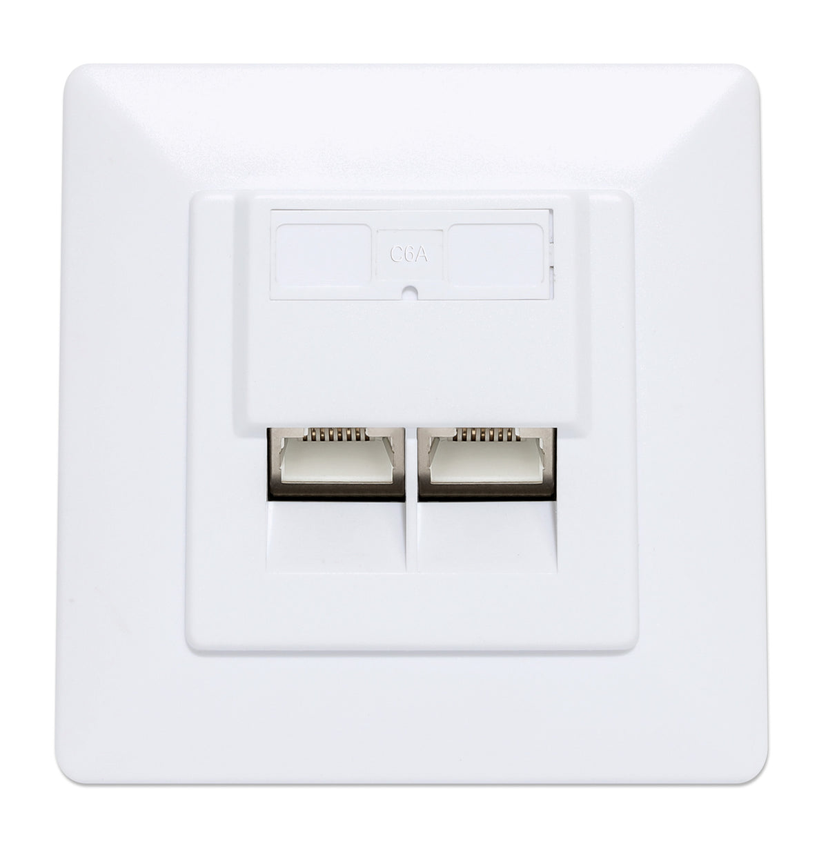 2-Port Cat6a 10G Shielded RJ45 Wall Plate Image 3