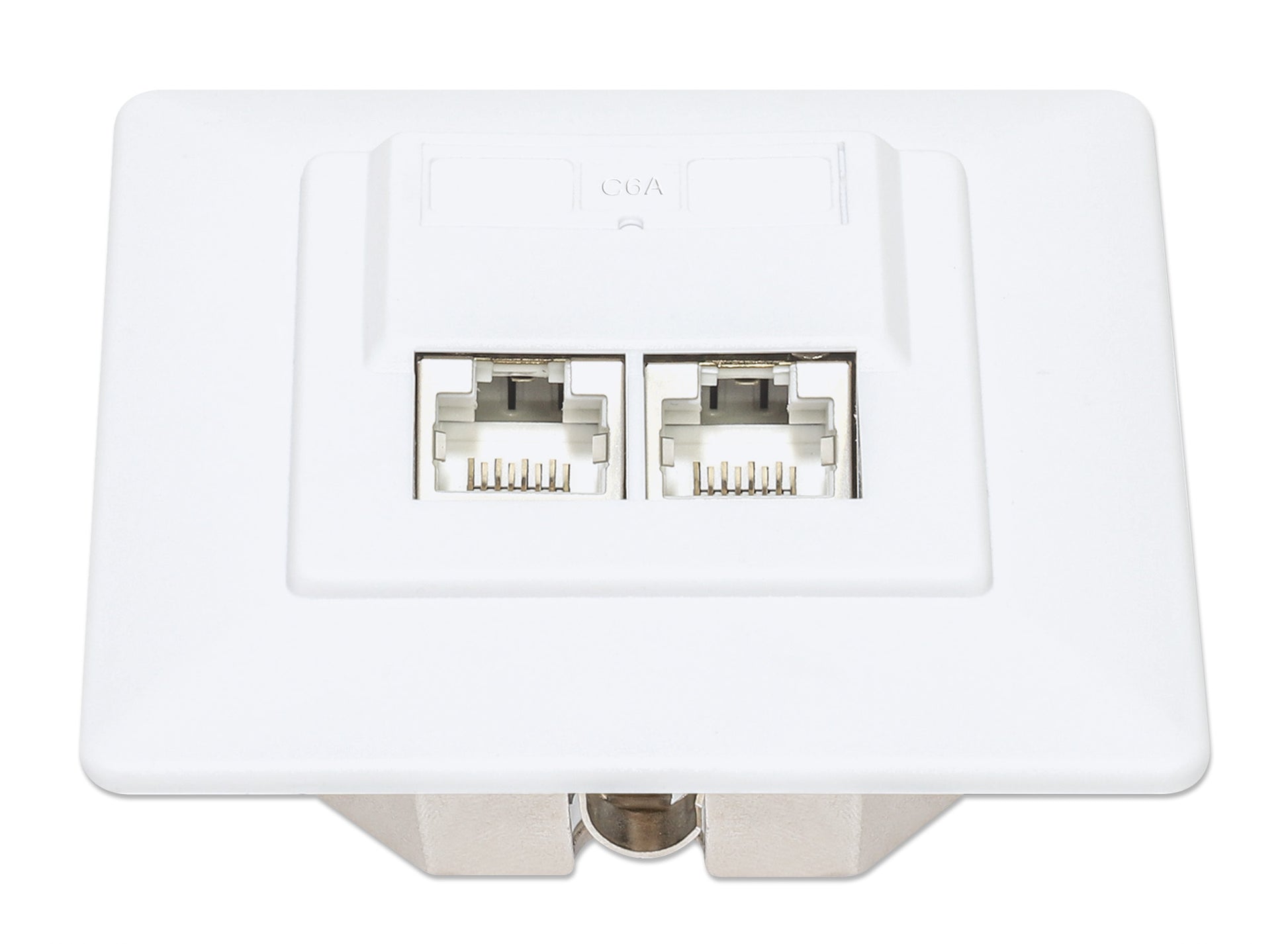 2-Port Cat6a 10G Shielded RJ45 Wall Plate Image 4