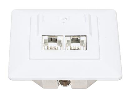2-Port Cat6a 10G Shielded RJ45 Wall Plate Image 4