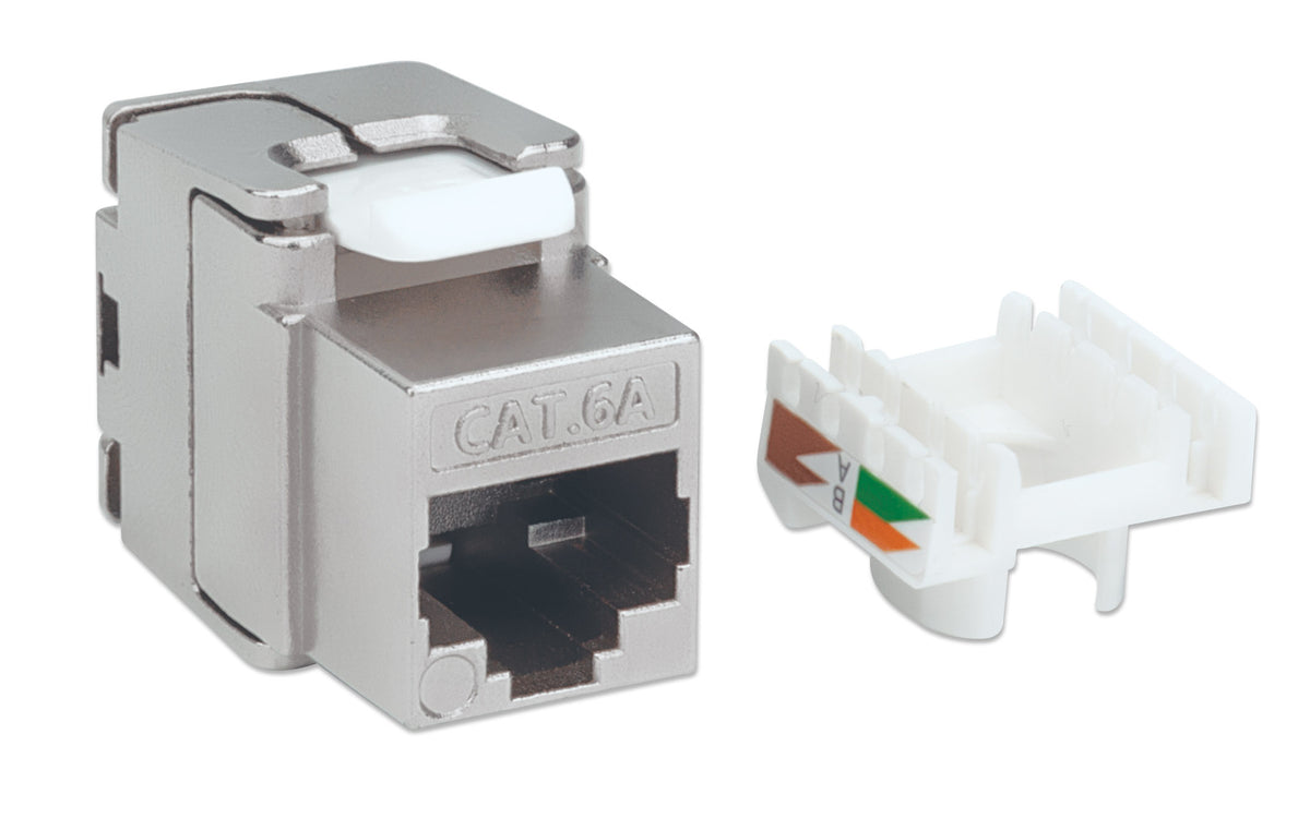 Cat6a 10G Shielded Toolless Keystone Jack, Silver Image 3