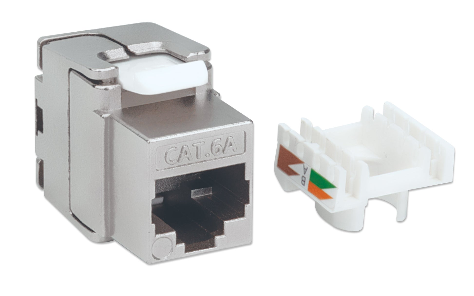 Cat6a 10G Shielded Toolless Keystone Jack, Silver Image 3