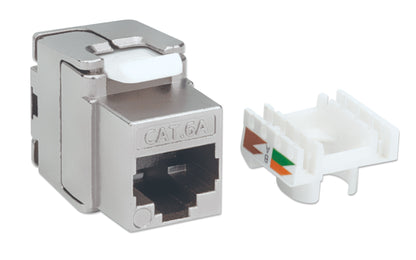 Cat6a 10G Shielded Toolless Keystone Jack, Silver Image 3