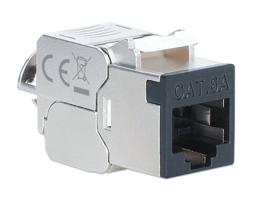 Cat6a 10G Shielded Toolless Slim Keystone Jack, Black Image 2