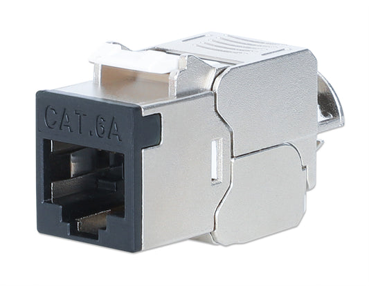 Cat6a 10G Shielded Toolless Slim Keystone Jack, Black Image 1