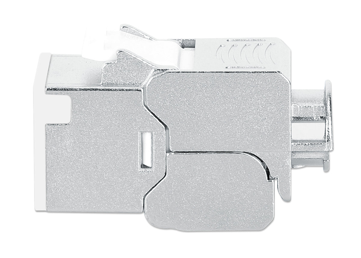 Cat6a 10G Shielded Toolless Slim Keystone Jack, White Image 5