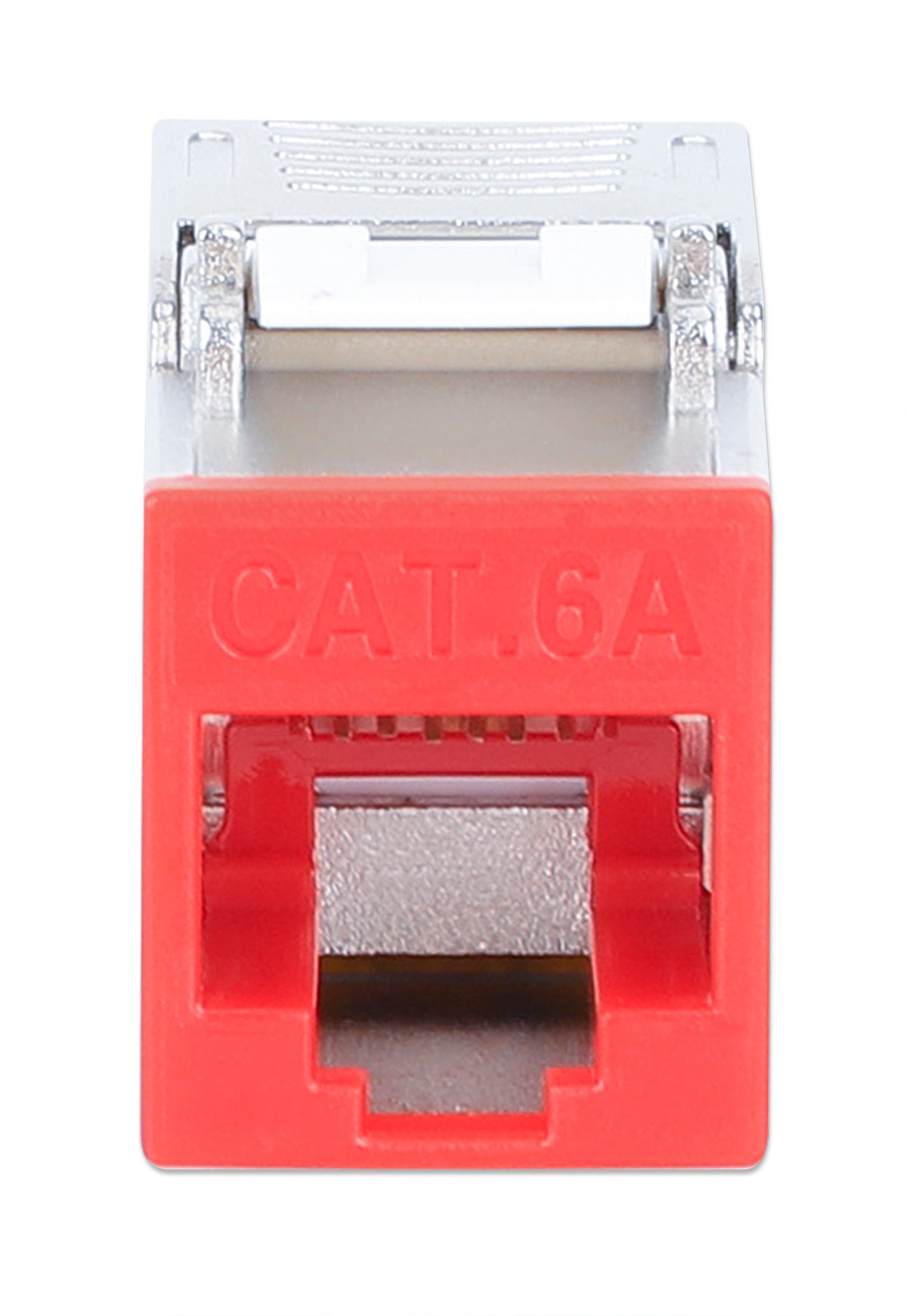 Cat6a 10G Shielded Toolless Slim Keystone Jack, Red Image 3