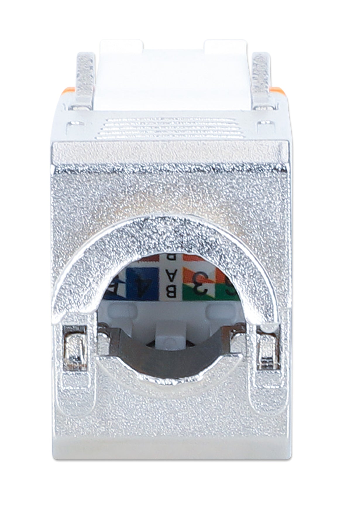 Cat6a 10G Shielded Toolless Slim Keystone Jack, Orange Image 4