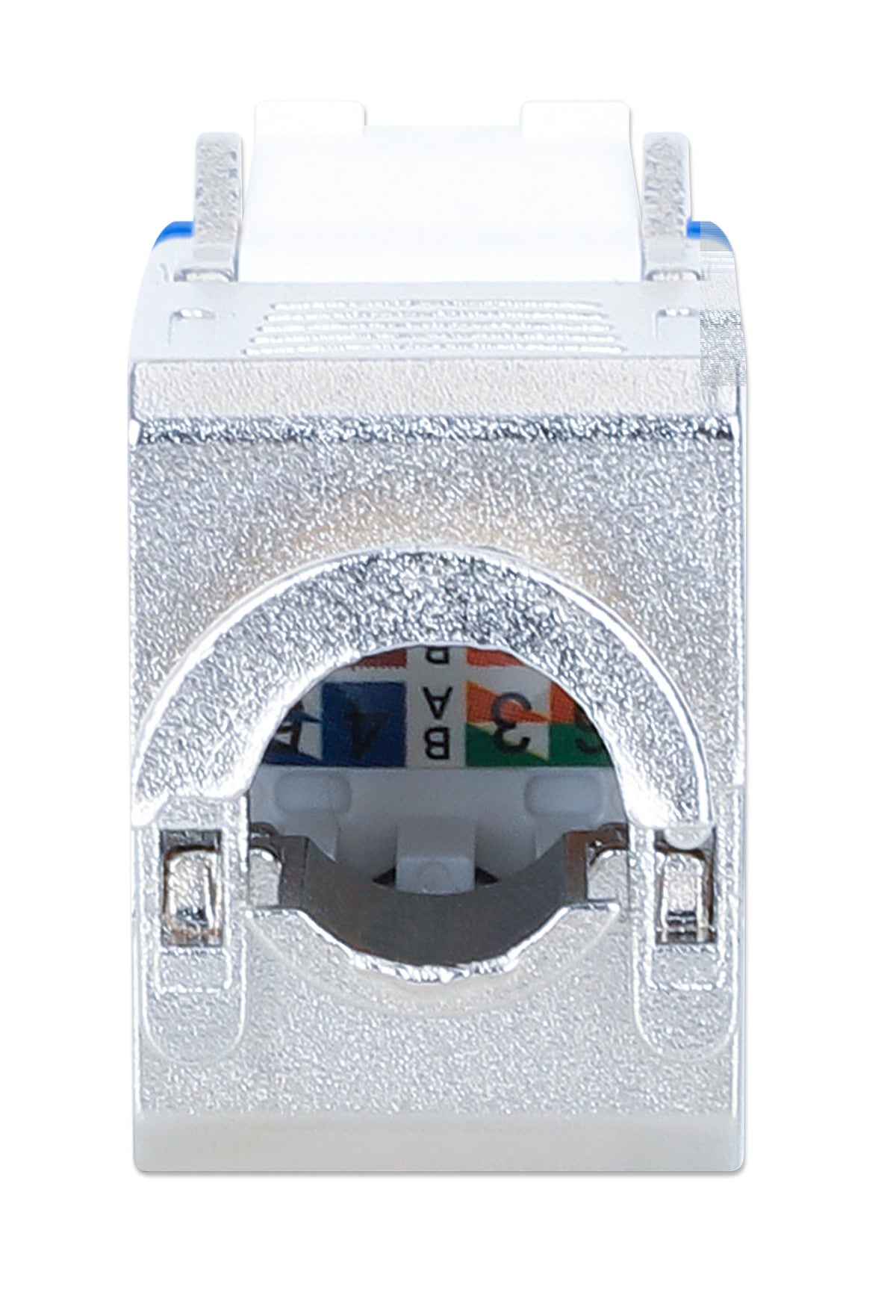 Cat6a 10G Shielded Toolless Slim Keystone Jack, Blue Image 4