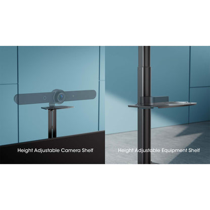 Multimedia TV Cart with Tool-Free Height Adjustment, for 37" to 86" Displays Image 5