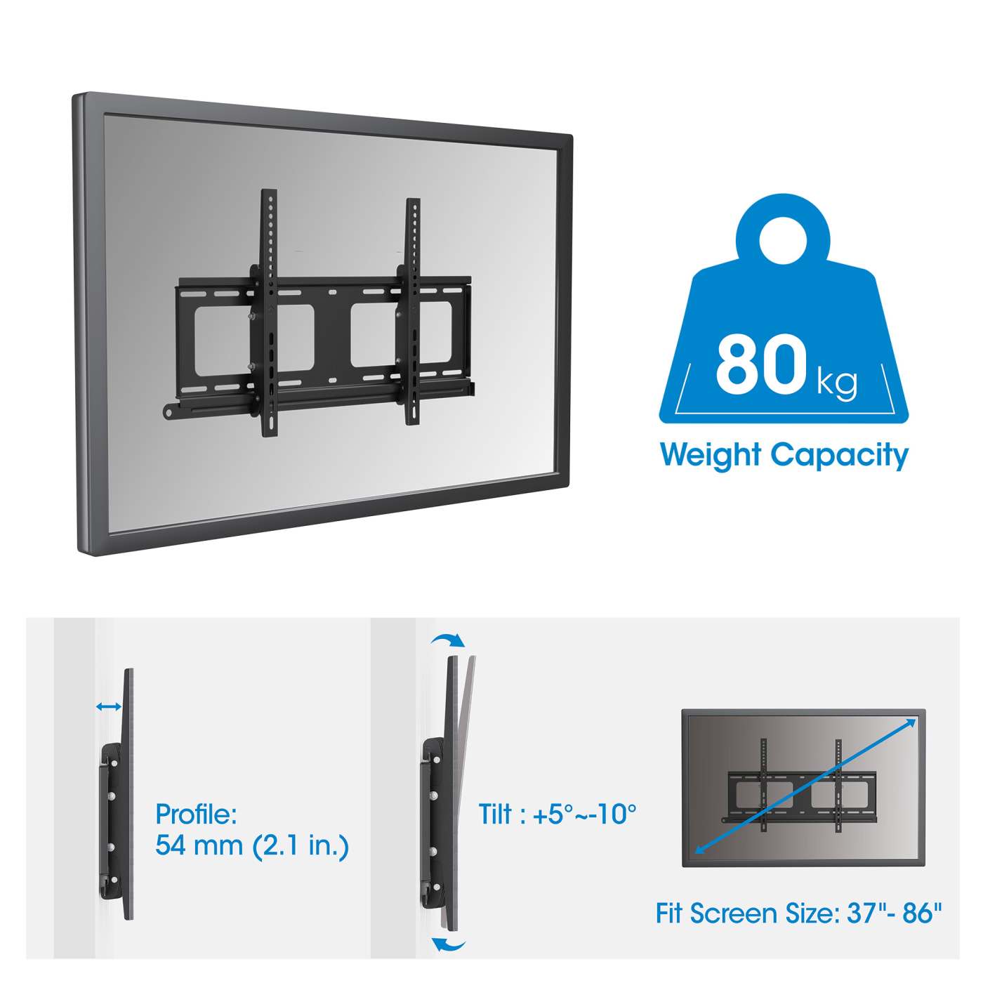 Outdoor Anti-Theft Tilting TV Wall Mount, for 37" to 86" Displays Image 7