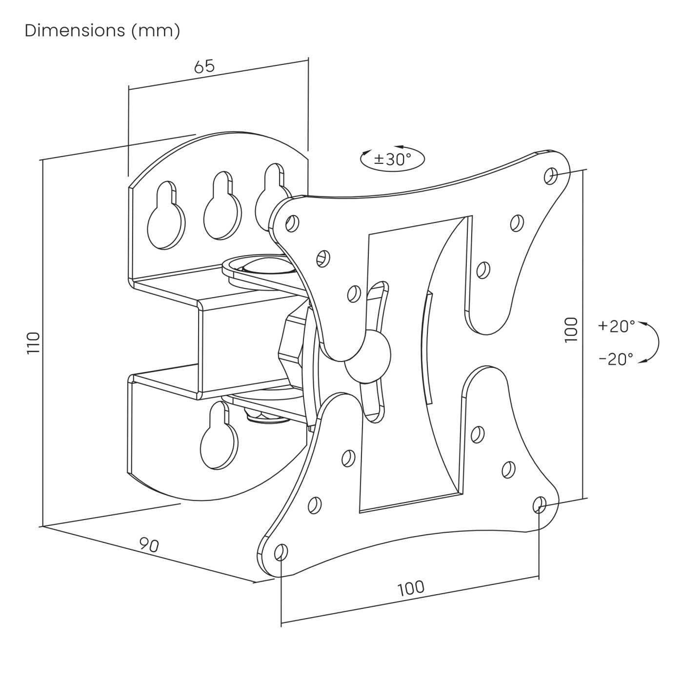 Pivoting TV Wall Mount with Tilt and Swivel Image 11