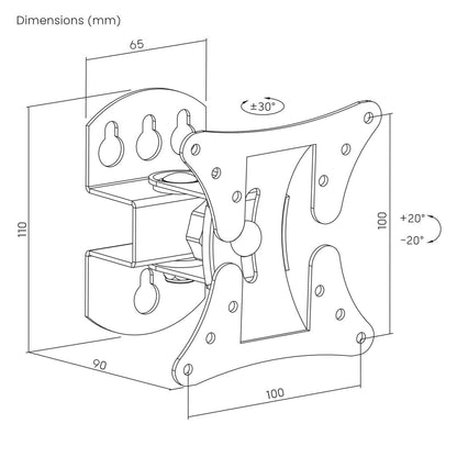 Pivoting TV Wall Mount with Tilt and Swivel Image 11