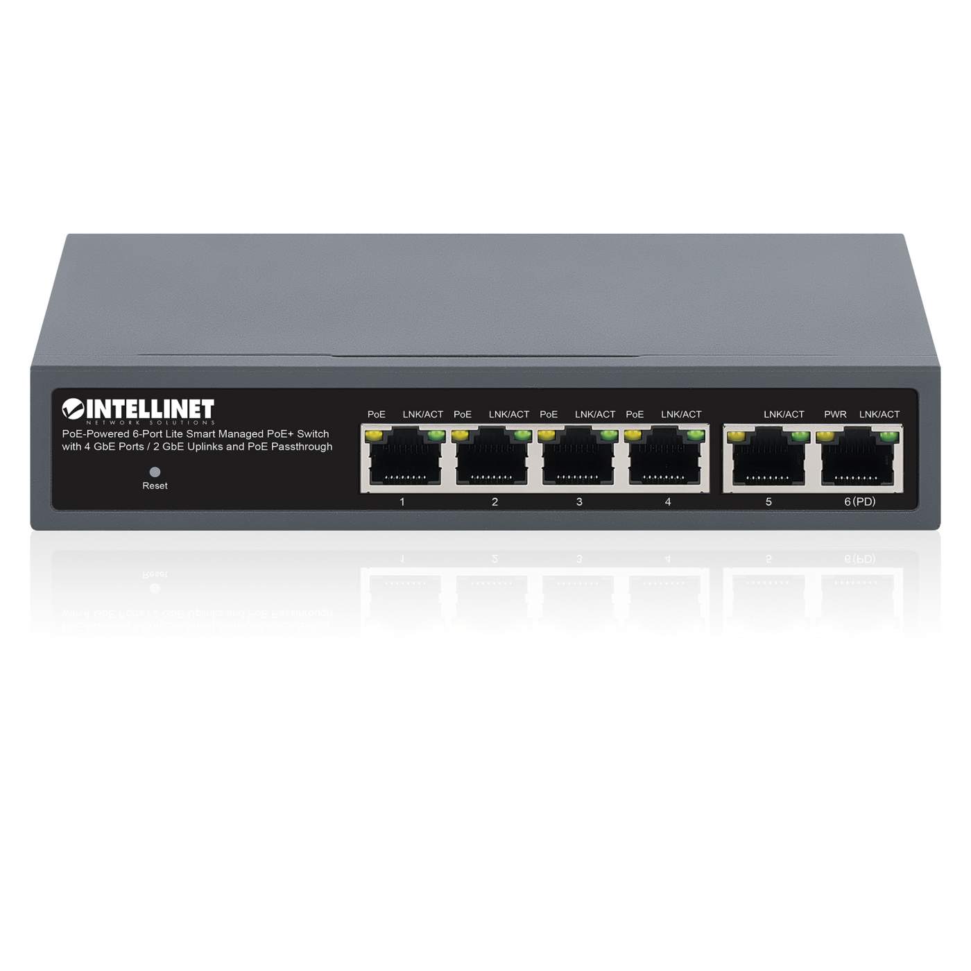 PoE-Powered 6-Port Lite Smart Managed PoE+ Switch with 4 GbE Ports / 2 GbE Uplinks and PoE Passthrough Image 6